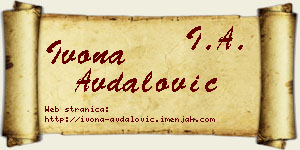 Ivona Avdalović vizit kartica